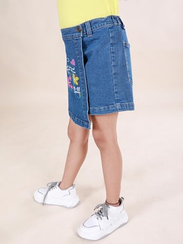 Image of KiddoPanti Girls Denim Over Lap Shorts