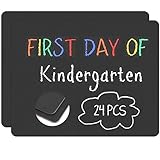 24 Pack Frameless Black Chalkboard for School and Wedding, Dry Erase Board First Day Sign, Wooden Chalk Message Board for Home, Birthday Parties, Student Supplies