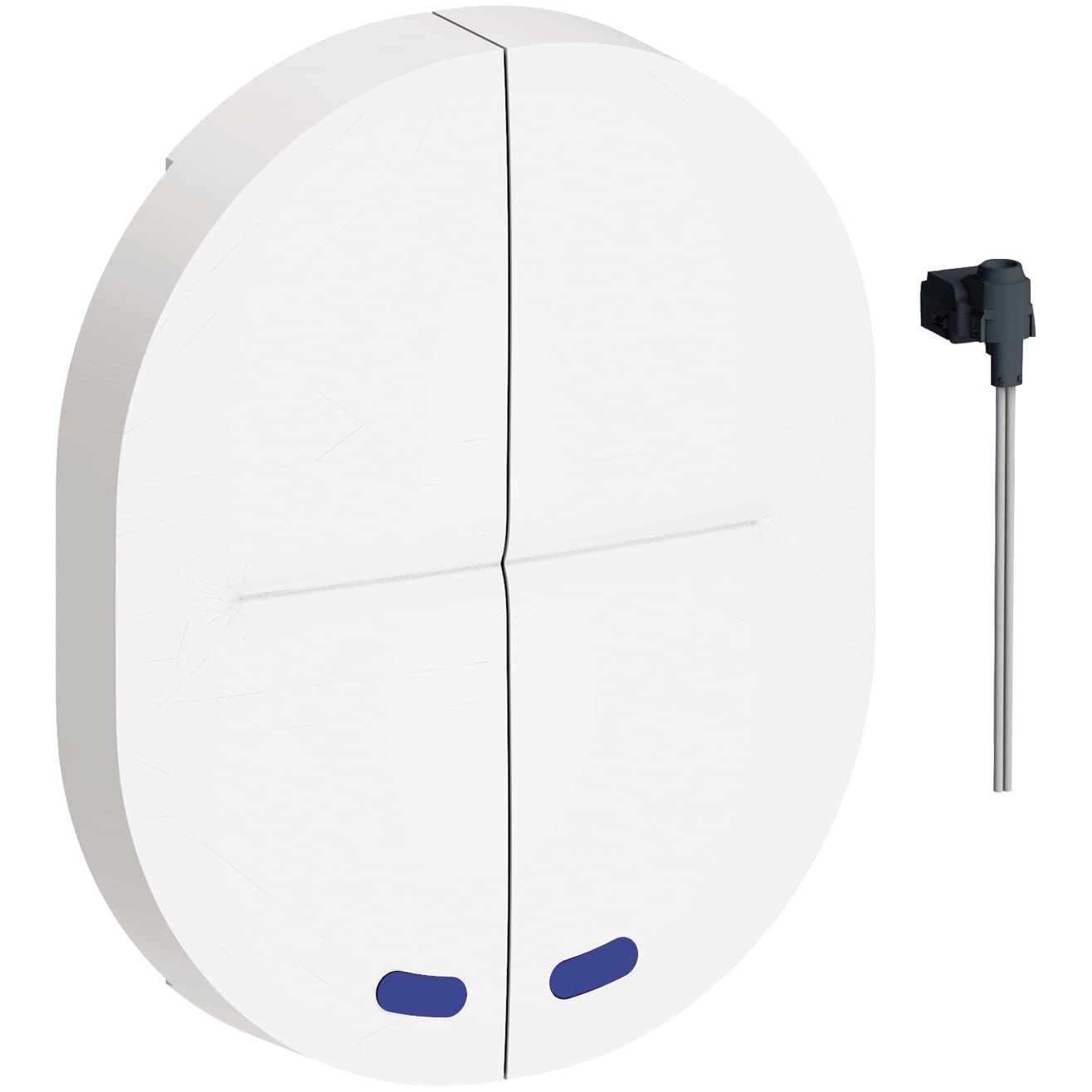 Schneider Electric - Ovalis - 2 demi-touches+1 voyant Blanc - S260298