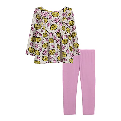 Pippa & Julie Baby Girl's Shirt & Legging Set, 2-Piece Outfit, Includes Pair Of Leggings & Matching Top, Ivory/Violet, 18 Months #TOP1