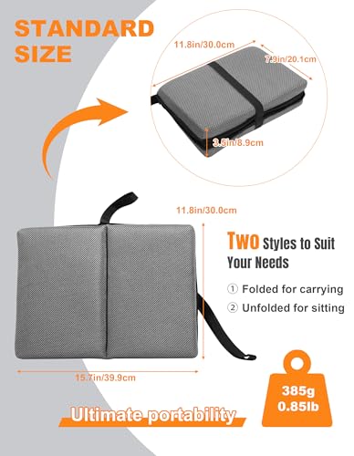 Image of FASTMOMENT Airplane Seat Cushion Portable Travel Cushion for Comfort Foldable Stadium Pad with Breathable Fabric Seat Pad Perfect for Long Flights, Office, Bleacher, Camping