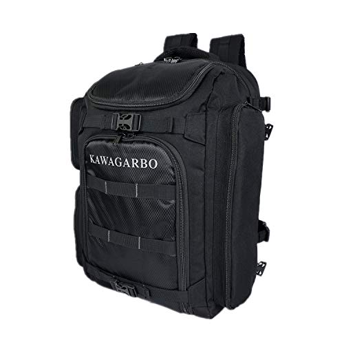 PAPAZAU Kawagarbo Großer Skischuh-Rucksack für Helm, Ski-Board, 50 l, Schwarz Cover