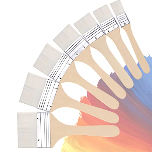Set of 7 Flat Paint Brushes for Applying Gesso, Acrylic ...