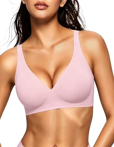Image of Gailife Deep V Jelly Bras for Women No Underwire Wireless Seamless Push Up Bra Comfort Support Plunge Bralette Full Coverage