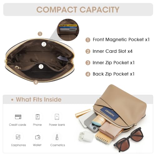 Image of Kattee Small Leather Crossbody Bags for Women, Trendy Purses Handbags Shoulder Bag, Genuine Leather Cross Body Bag for Woman