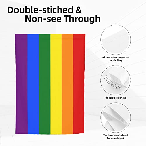 Lgbt Rainbow Pride Garden Flags 12X18 Double Sided Welcome Garden Flag Decorations For Outside Yard Sign Banner Home Wall Decor #TOP2