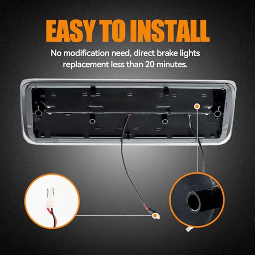 Image of Third 3rd Brake Light LED for 2004 2005 2006 2007 2008 Ford F150, High Mount Rear Brake Lights Assembly for 04-08 F-150, Waterproof Center Cab Cargo Lamp Stop Light (X Style)