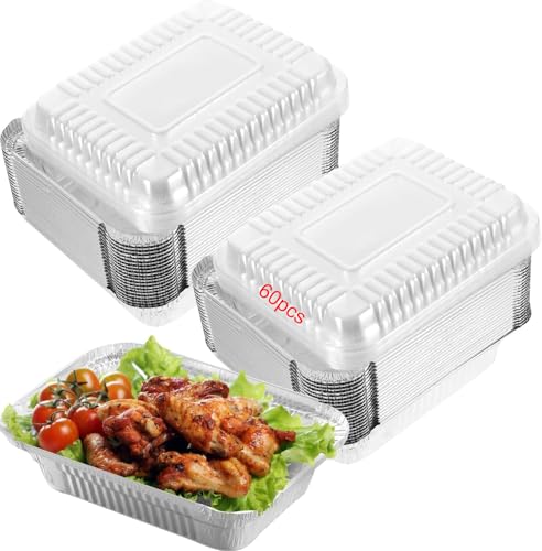 Lista de Lasaña , listamos los 10 mejores. 43 Paquete de 60 Charolas de Aluminio, Charolas para Hornear con Tapas Transparentes, Recipientes de Aluminio de 22 x 16 cm Adecuado para Catering Barbacoas