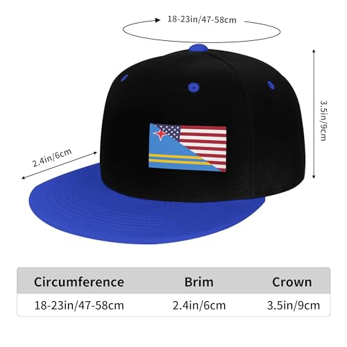 American Flag and Aruba Flag Children's Flat Brimmed Hip-hop Hat Flat Eave Sunscreen Duckbill Cap Headgear2