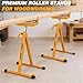 SHALL 2-Pack Folding Roller Stand - Heavy Duty 250 LBS Load Capacity - 27.8-43'' Adjustable Height Roller Stands for Table Saw Outfeed Woodworking