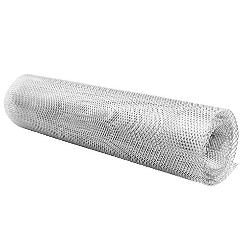 Image of AggAuto Universal 40 inchx13 inch Car Grill Mesh - Aluminum Alloy Automotive Grille Insert Bumper Rhombic Hole 4x8mm, One of the Most Multifunctional Shape Grids Silver