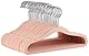 Amazon Basics Kinder-Kleiderbügel aus Samt, rutschfeste Kleiderbügel für Babys und Kleinkinder, 29 cm, 50er-Pack, Rosarot/Silber