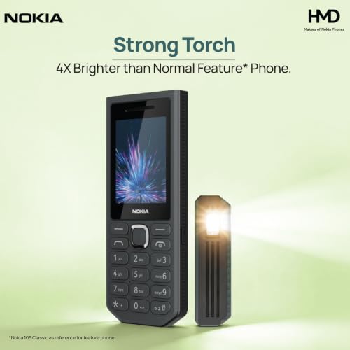 Nokia 300 चार्ज 2G कीपैड मोबाइल फोन|3700 mAh की बैटरी | रिवर्स चार्जिंग | 4-इन-1 चार्जिंग केबल | मजबूत मशाल | PhonePe UPI |1‑वर्ष की रिप्लेसमेंट गारंटी |टाइप-सी चार्जिंग | काला - Image 7
