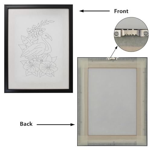Image of picknMAKE Hand Cross Stitch Embroidery Kits for Beginners Adults with Cloth Fabric, Framed Pattern of Flamingo on White Fabric to do Embroidery with Instruction and All Material Included