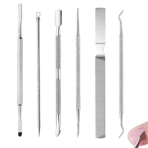 6 Piezas Set de Herramientas para Pedicura, Cuchillos de Pedicura Profesionales, kit de eliminación de uñas encarnadas, Pedicura para Cuidados de Pedicura, kit de Limpiador de uñas
