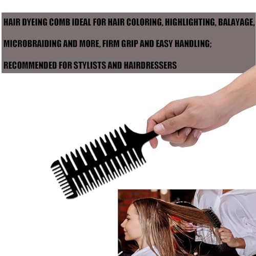 Peines para mechas y seccionado de cabello 3 vías, negro pack x2 miniatura 4