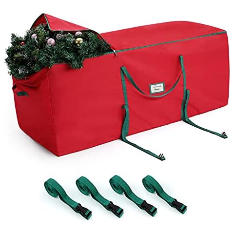 MaidMAX Christmas Tree Storage Bag Fits Up to 9Ft, Christmas Tree Storage Box 59 x 24 x 24'' Heavy-Duty 600D Oxford Waterproof Material Extra Large Christmas Storage Containers with 4 Buckle Straps Cover