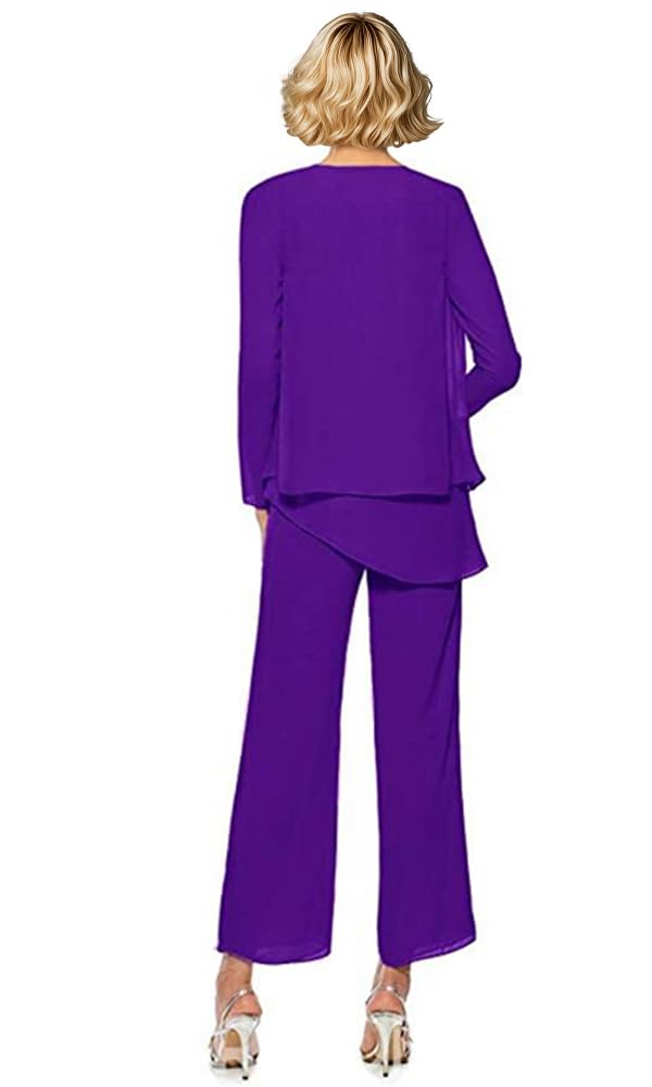 Lot de 3 pantalons habillés en mousseline de soie pour femme