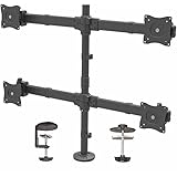 Instale cuatro monitores (2x2) por encima de la superficie de su escritorio/mesa, para tener más espacio libre