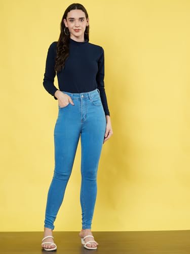 Image of Istyle Can Solid HIgh Neck Full Sleeve Stretchable Slim Fit Top for Women | Tops for Women | high Neck top for Women | Winter Tops for Women