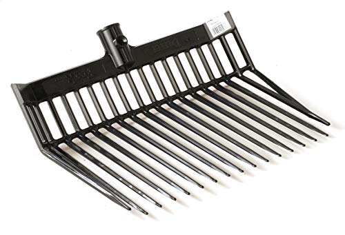 Little Giant DuraFork Pitch Fork Replacement Head | Durable Polycarbonate Stable Fork Head with Angled Tines | Manure Fork | Made in USA (Pack of 1 Black)