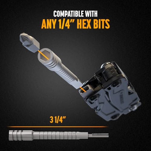 Image of GALVANOX Flat-End Ratchet and Bit Extender Set for Multi-Tools, Designed for Use with Leatherman Models, Ratcheting Bit Driver (Silver)