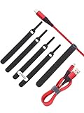 Reusable Cable Ties, 5 Inch Hook and Loop Cord Organizer Straps, Wire Management for Electronics, Earphones, Mouse, Charging Cable