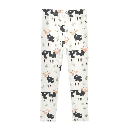 Funny Black White Cow Girls Casual Leggings for Kids Printed Long Pant Bottoms Stretch and Soft2