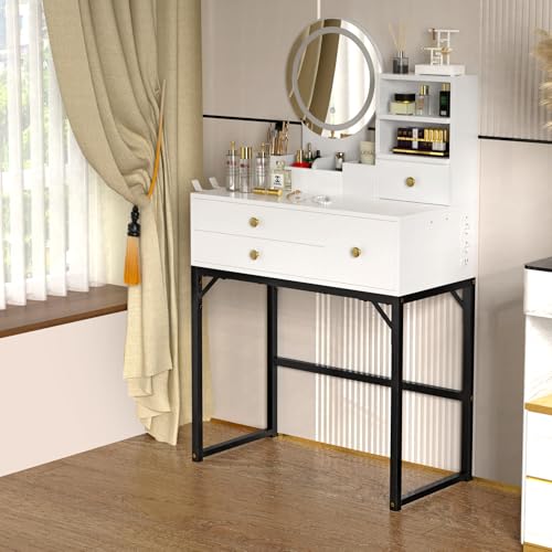 HAMHAIGO Tocador de Maquillaje Con Luz LED