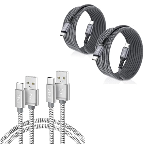 Basesailor iPhone 16 15 Pro Max Charger Cord,USB to USB C Cable 10FT/2Pack with USB C to USB C 100W Cable 6.6ft/2Pack for Apple MacBook,iPad Air 4 5 Mini 6,Samsung Galaxy AI S24 S23 S22 Plus Ultra