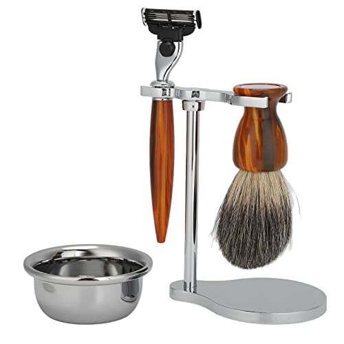 ZJchao Kit de Afeitado de Hombres Profesionales Tazón de Acero Inoxidable Pincel de Juego de