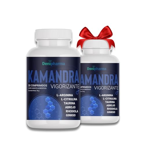 Pack 2 Kamandra – Suplemento Masculino – Alta Eficacia con L-Arginina L-Citrulina Taurina – 60 Comprimidos – Energía y Vitalidad Hombre | DENIPHARMA