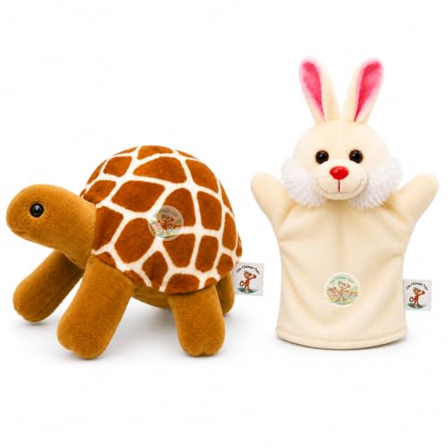 Image of Chi-Chimpu Toyss Rabbit & Turtle Hand Puppet Plush Toy Combo | Storytelling Educational Hand Puppets for Kids | Interactive Learning, Role Play, Parent-Child Bonding | Nursery, Preschool | 2-in-1 Set