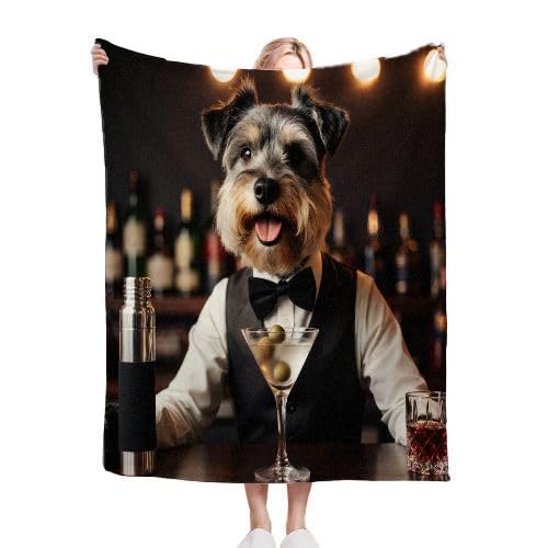 Couverture pour deux personnes plaid polaire 220x240 grand lit chien 3D