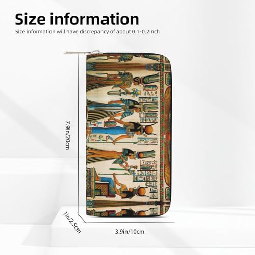 women in ancient egypt Print Women Wallet Trendy Travel-Friendly 7.9X3.9in Casual Clutch Purse Gift for Ladies4