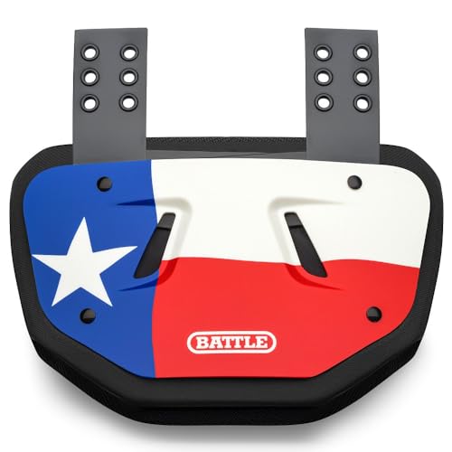 Battle Sports Novelty Football Back Plate, Texas Flag, Red, Adult