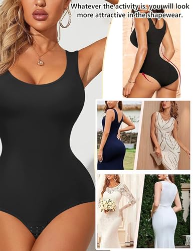 Image of Women Shapewear Tummy Control Bodysuit for Sexy Seamless Butt Lifter Full Body Shaper Black Body Suits Slimming Sleeveless Tank Tops Wasit Trainer