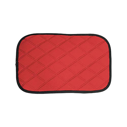 Image of FH Group Neosupreme Red Diamond Pattern Center Console Pad - Water-Resistant Armrest Cover Protector for Cars, SUVs & Trucks