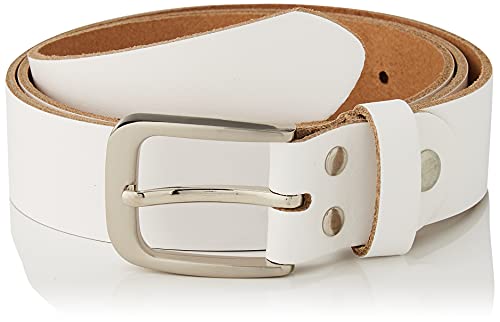 Vascavi Ledergürtel, 3 cm breit, Made in Germany, echt Leder Gürtel für Damen und Herren, kürzbar (95 cm Gesamtlänge 105 cm, Weiß)