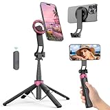 ACKIMA Magnetic Tripod for iPhone, Portable Selfie Stick Phone Tripod with Remote, Four-Leg Support Cellphone Stand for iPhone Magsafe, Fits Selfie Video Recording Gym Travel Essentials Accessories
