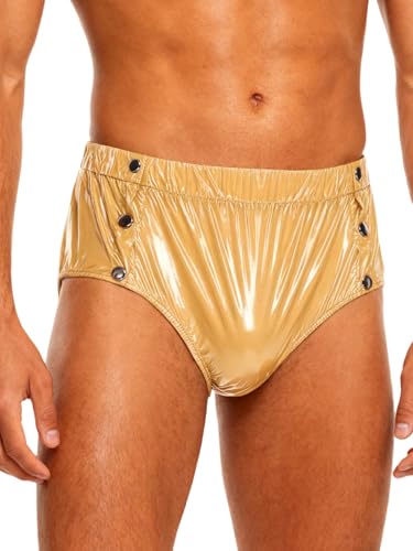 Jydiazi Culotte d'incontinence pour adultes - Sous-vêtements anti-fuite réutilisables en plastique avec boutons-pression - Kaki - 3XL