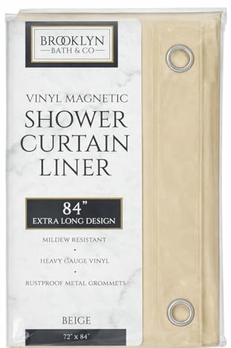 Home Expressions Rideau douche vinyle magnétique 72 x 84 po beige