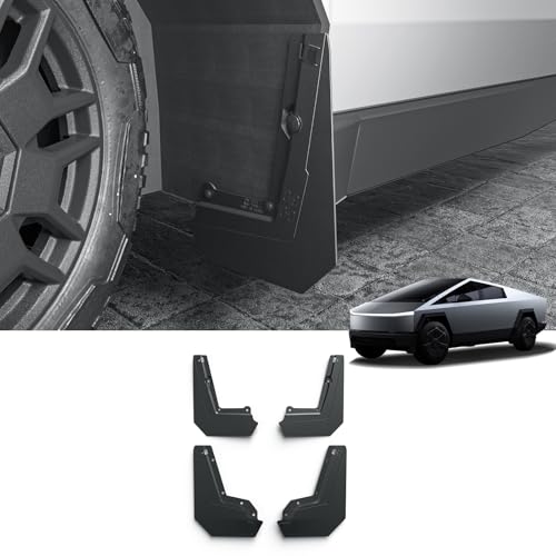 Image of 4PCS Wheels Mud Flaps Splash Guards for Tesla Cybertruck 2024 2025 2026 Front & Rear Set Wheel Fenders Truck Splash Guards for Cybertruck Accessories TPE OEM
