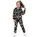 Psaytomey Boys Tracksuit 2 Piece Outfits Christmas Lights Snowflakes Full Zip Hoodie Sweatsuit Sets Oversized Sweatshirt and Jogger Pant Fall Fashion Sweatpant with Pockets