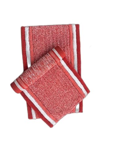 Image of My Home Cotton Door Bath Mat Super Soft Non Slip Mats for Bathroom, Door,Large, Pack of 2 (Orange Luxury)