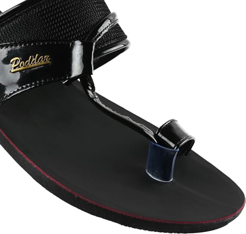 Image of Poddar Men's Flat Sandals - Stylish Toe Ring Slip-On Chappal for Casual, Party & Ethnic Wear