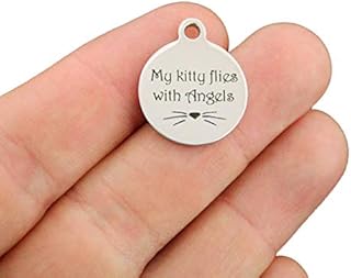 Bohemian Findings Memorial Cat Stainless Steel Charms - My kitty flies with the angels - Exclusive Line - Quantity Options - BFS2792 (4)