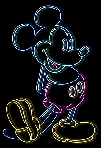 Mickey Mouse Disney Girls' Neon Mickey Boxy Crop Tee2