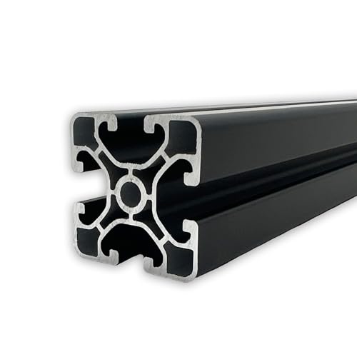 Aluprofil 40x40 mm | Nut 8 | Länge: 2000 mm = 200 cm | schwarz eloxiert | Aluminium Profil | Nutenprofil | Aluprofil | Alu Profil | Leicht | Montagesystem