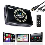ANTLOD CarPlay AI Box2.0 YouTube/Netflix/Disney+/Primeなど動画視聴可能 ワイヤレスCarPlay/Android Auto対応 Google Play対応 多機能ai box スクリーンミラーリング HDMI出力端子搭載 リモコン&HDMIケーブル付き 2016年以降の純正で有線のカープレイ搭載車に対応 技適認証取得済み